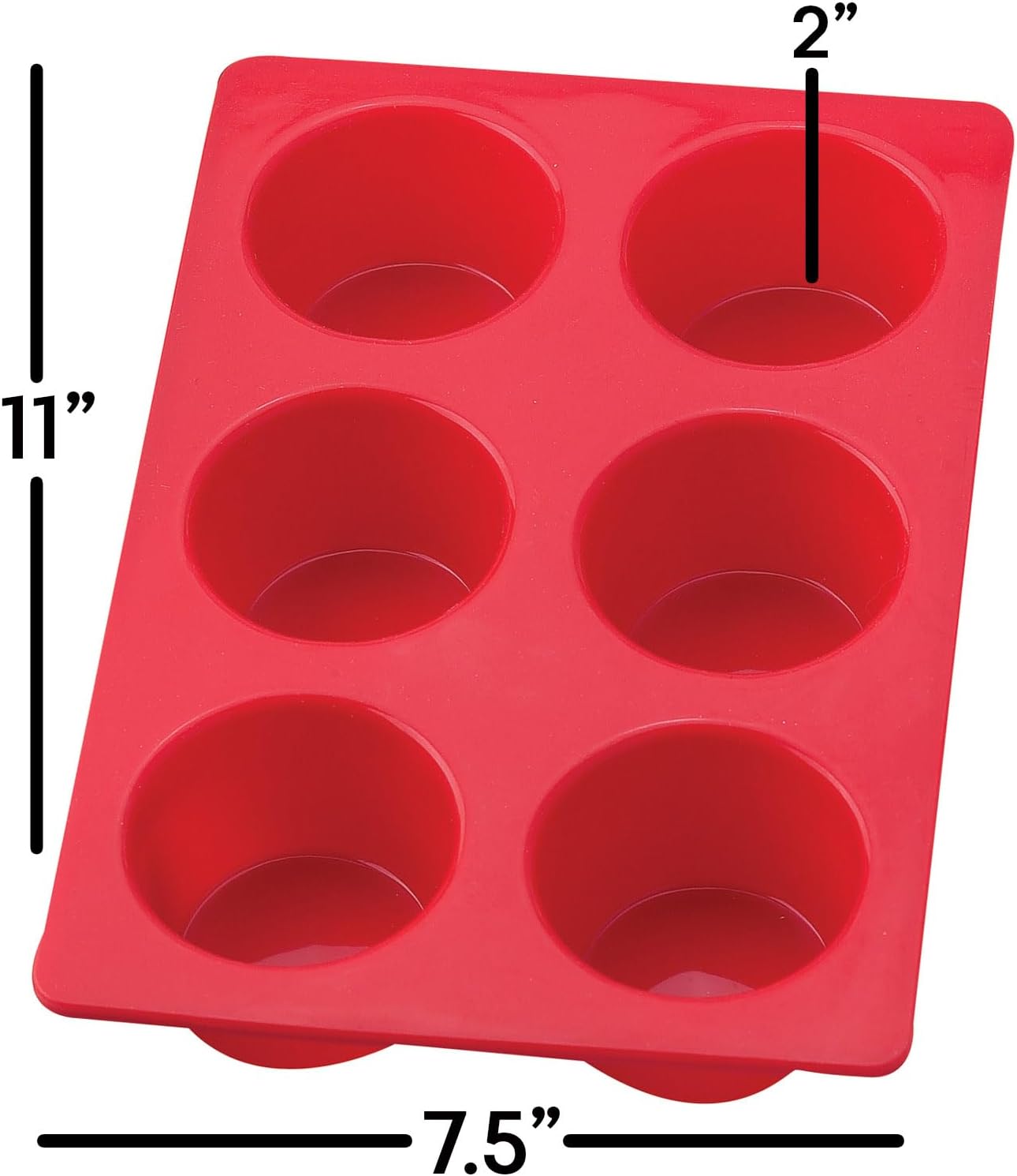 Mrs. Anderson's Baking Silicone 12-Cup Muffin Pan Baking Mold, BPA Free, Non-Stick European-Grade Silicone, 13.5 x 10 x 1.25-Inches