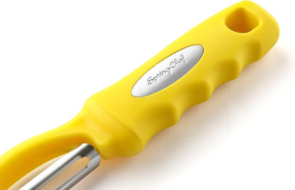 Spring Chef Premium Swivel Vegetable Peeler, Soft Grip Handle and Ultra Sharp Stainless Steel Blades - Perfect Kitchen Peeler For Veggie, Fruit, Potato, Carrot, Apple - Mango