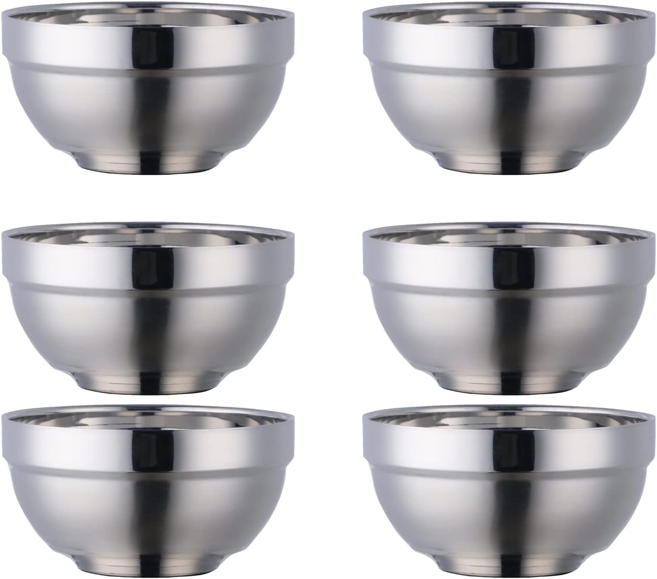 Stainless Steel Bowl Set: 500 ml Cereal Bowl, Set of 10 with Gift Box Included. Double Walled Insulated & Dishwasher Safe, Durable Deep Soup Bowl, Suitable for Home Kitchen & Child (Silver)