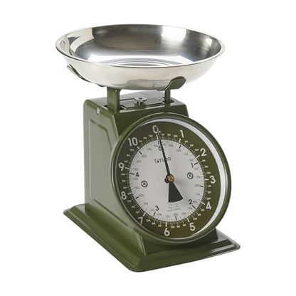 Taylor Vintage Mechanical Kitchen Scale - 11 lb Max Capacity, Silver