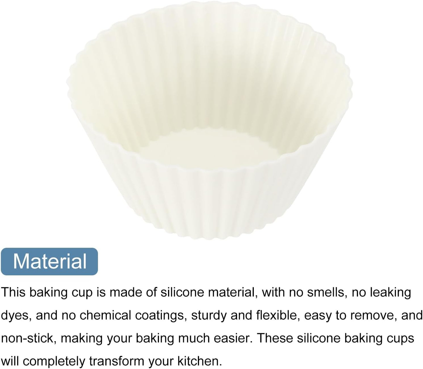 uxcell 18Pcs Silicone Cupcake Liners, Non-Stick Baking Cups, for Cooking Eggs, Baking Muffins and Make a Cake(Pink)