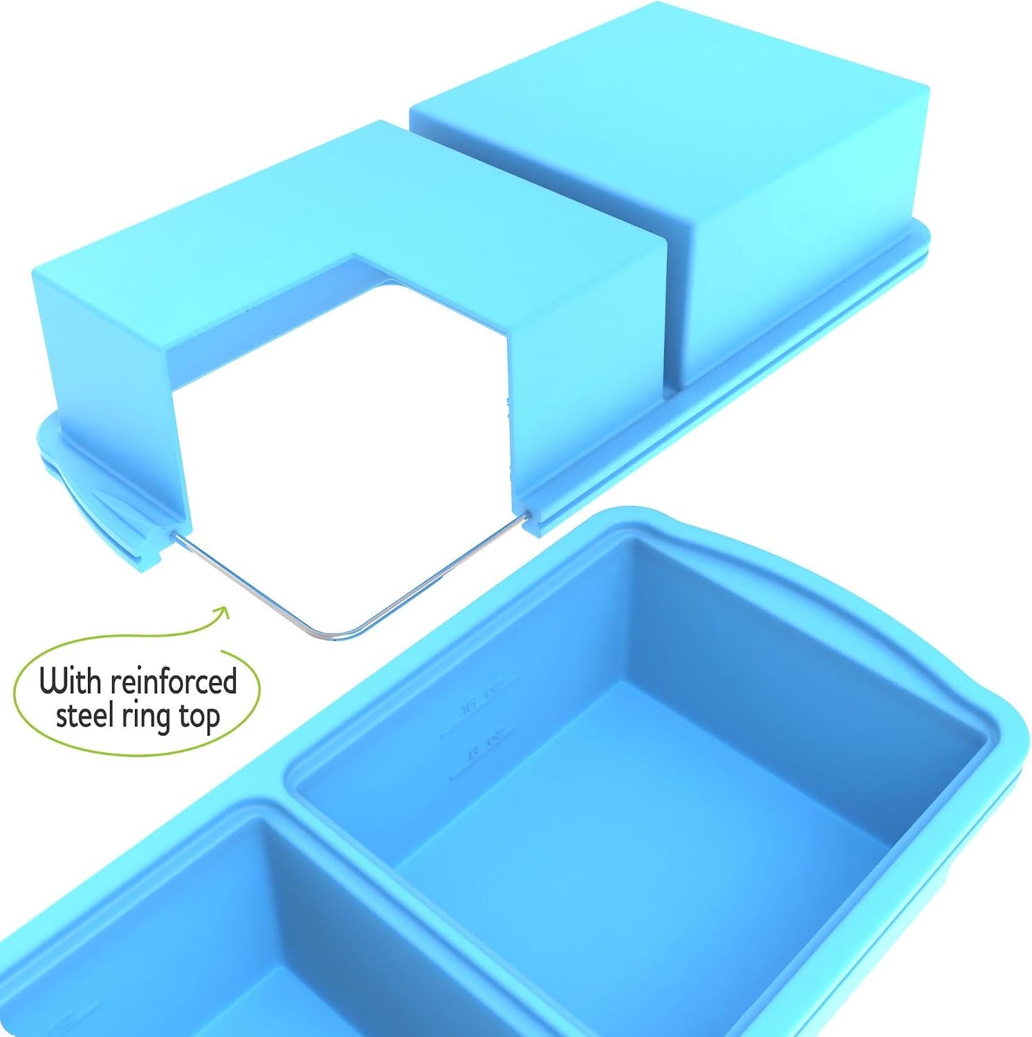 Zip Standing Silicone Freezer Trays with Lid,1-cup Soup Freezer Container large Ice Cube Molds with Reinforced Steel Ring Top for freezing Soup Sauce Broth Leftovers oven Dishwasher -Safe(2-Pack)