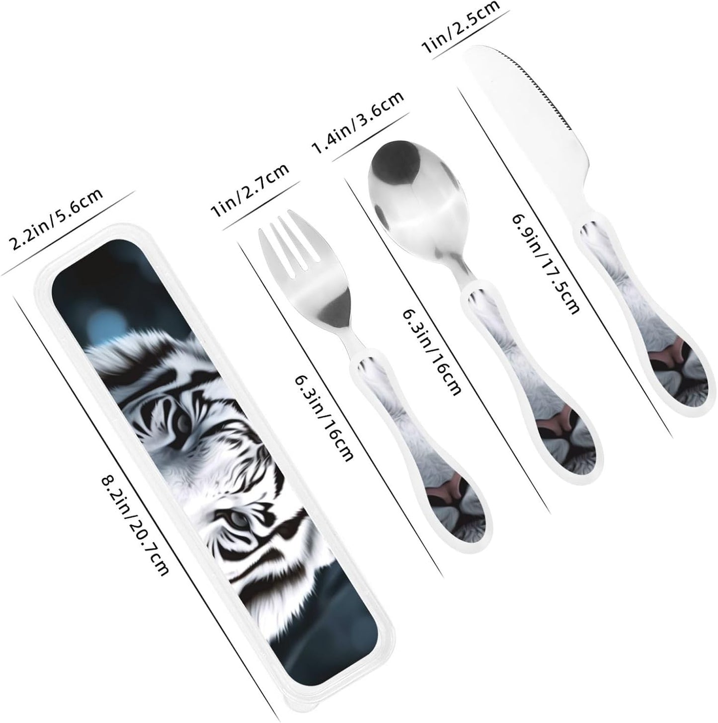 3-Piece Kids Silverware Set With Storage Case, Stainless Steel Reusable Children Safe Knife Spoon Fork Set Dolphin Children Flatware Set For Kids Lunch Box