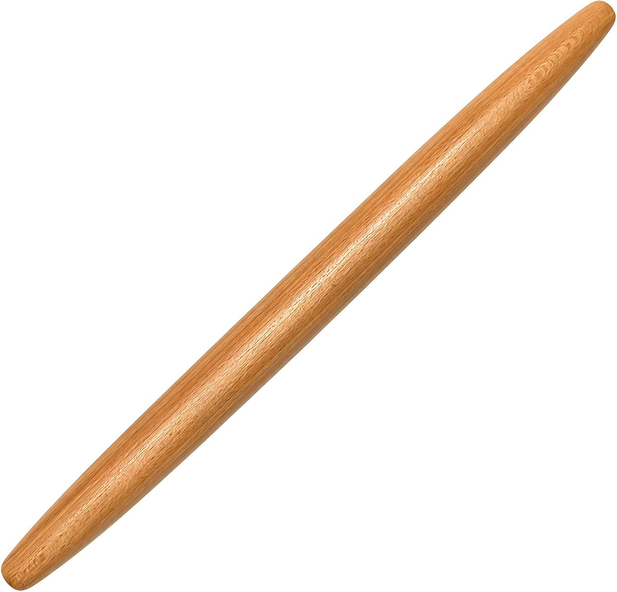 French Tapered Rolling Pin for Baking, 17 Inch Solid Wood