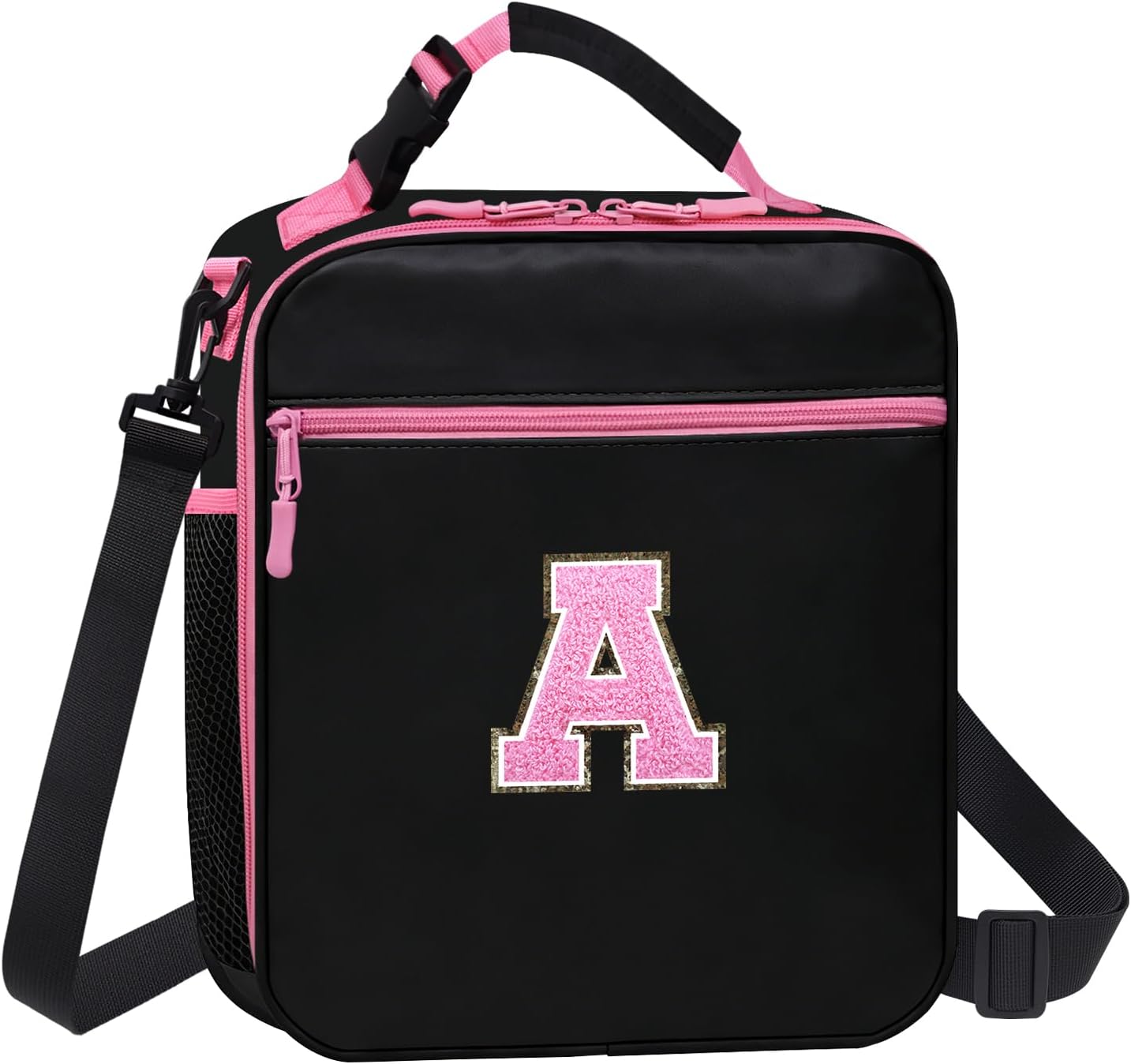 Lunch Box for Women Girls Adult Teens Kids Lunch Bag School Work Picnic Meal Food Container Carrier Purse Cooler,Insulated Lunch Tote with Handheld Shoulder Strap Water Bottle Holder Purple A