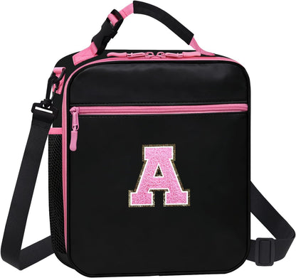 Lunch Box for Women Girls Adult Teens Kids Lunch Bag School Work Picnic Meal Food Container Carrier Purse Cooler,Insulated Lunch Tote with Handheld Shoulder Strap Water Bottle Holder Purple A