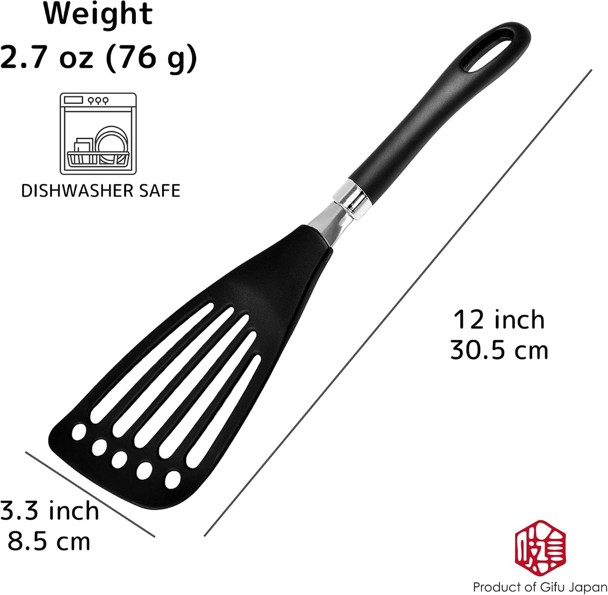 Left Handed Fish Spatula Stainless Steel Egg Flipper 12” | Fish Turner Spatula Slotted Turner Utensils Seki Japan