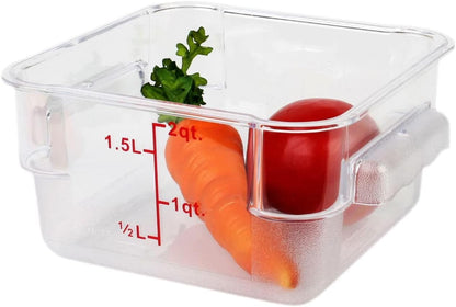 Tiger Chef 18 Quart Commercial Grade Clear Food Storage Square Polycarbonate Containers With Blue Lids 4 Pack