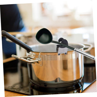 2 Pack Stainless Steel Pot Clip Spoon Holder for Cooking