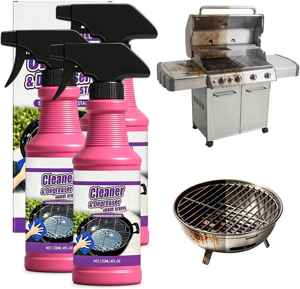 120ml Heavy Duty Grill Degreaser Spray, 2026 Upgrade BBQ Grill Cleaner, Multi-Surface Grease Remover for Outdoor Grill & Kitchen Oven, Stainless Steel Degreaser (1 PC)