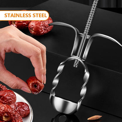 Stainless Steel Date Pitter Tool, Ergonomic Press for Cherries and Dates