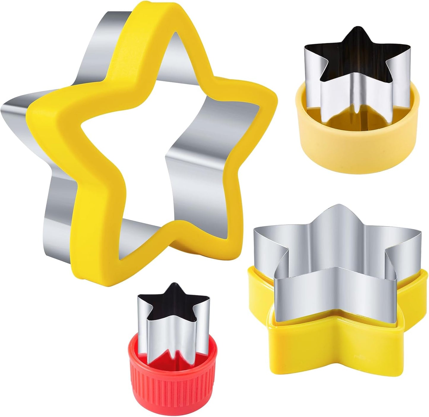 Sandwich Cutter for Kids 48 Pcs, Kimfead Cookie Cutters, Fruit Vegetable Cutter Shapes, Food Picks for Bento Box, Mouse Dinosaur Star Square Heart Shape