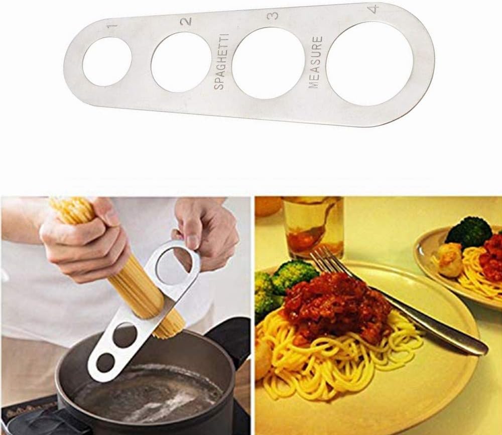 Stainless Steel Spaghetti Measure Tool, 4 Serving Portion Control Cooking Tools, Noodles Pasta Portion Control Gadgets (2 Pack)