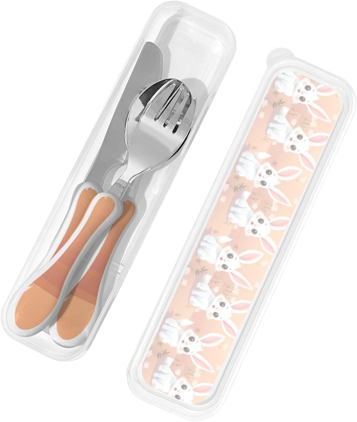 3-Piece Kids Silverware Set With Storage Case, Stainless Steel Reusable Children Safe Knife Spoon Fork Set Insects Love Children Flatware Set For Kids Lunch Box