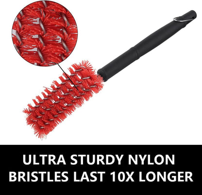 XSUPER Nylon Grill Brush, 3 in 1 Grill Brush & Scraper, Best Nylon Brushes, 18" Barbecue Cleaning Brush for a Cool Grill, Scraper for Grill Cooking Grates,Universal Fit BBQ Grill Accessories