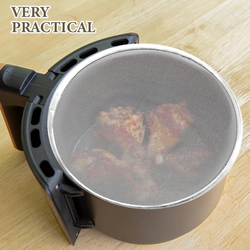 Amosfun 6 Inch Square Air Fryer Splatter Screen Oilproof Mesh Accessories Grease Splash Guard for Kitchen Cooking