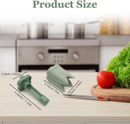2-in-1 Pepper Corer and Jalapeno Corer Tool - Efficient Bell Peppers Core drill with Rotating Seed Remover Design, Easy to Clean Pepper Seed Core Remover for Sweet Peppers and Jalapenos