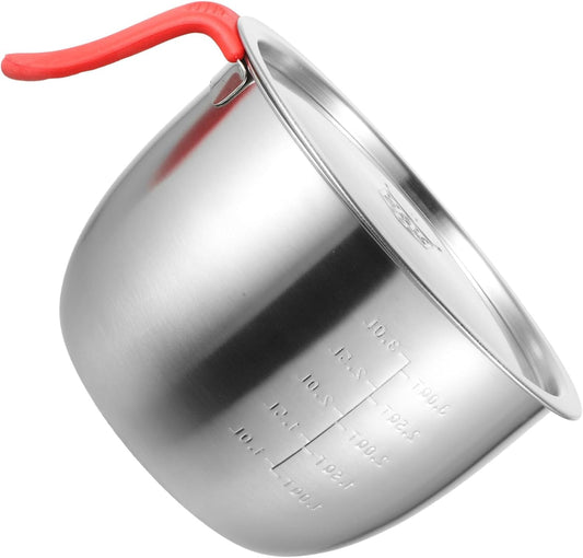 LIFKOME 1Set Large Stainless Steel Mixing Bowl with Lid and Handle Multi-functional Egg Beating Container for Salad Noodles and Soups Metal Mixing Bowls for Kitchen Use