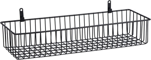 3 Pack Extra Large Wire Basket with Metal Handles, Metal Basket for organizers and storage, Wire Storage Baskets for Pantry, Cabinet, Fridge, Kitchen, Wardrobe, Garage, Bathroom, Black
