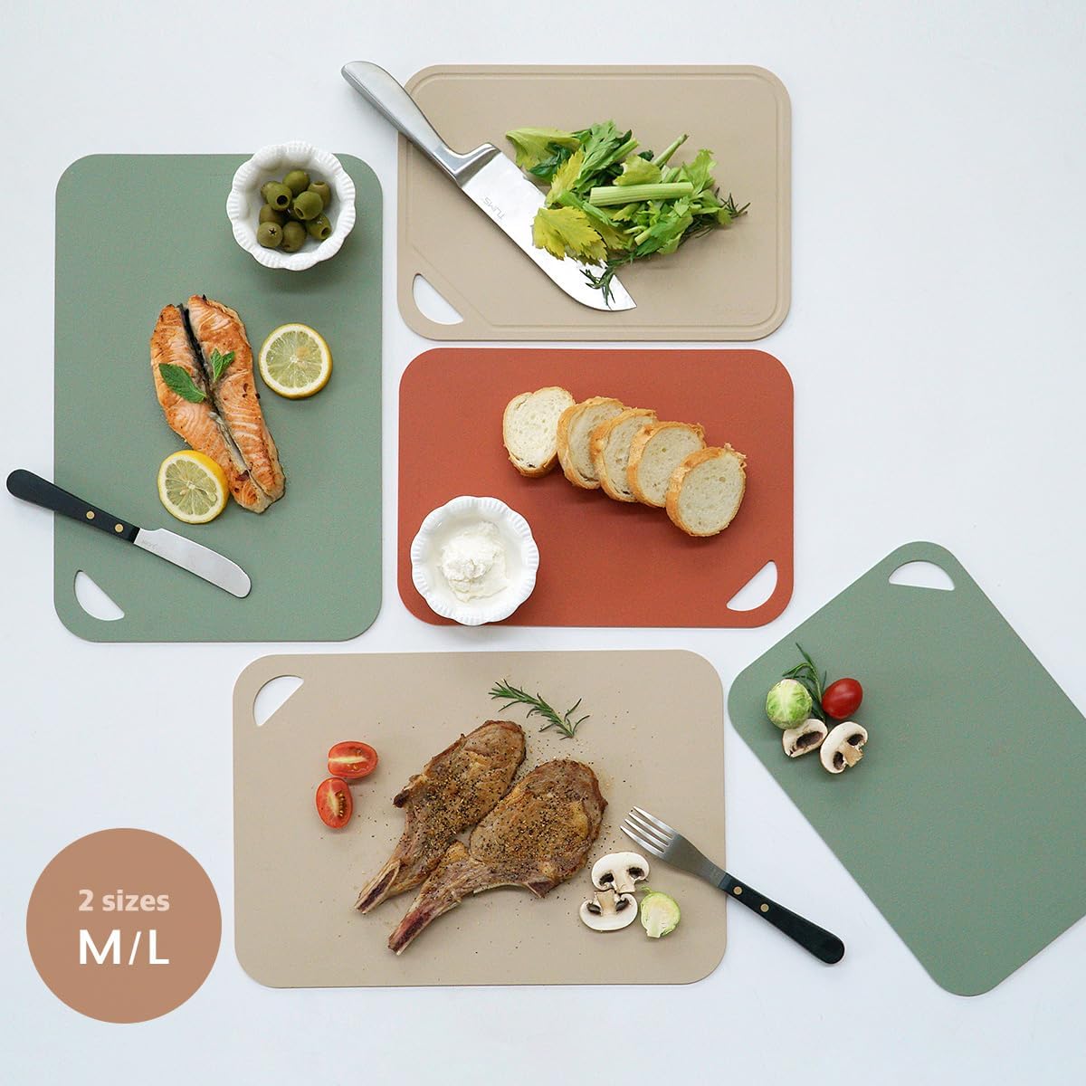 Flexible TPU Cutting Board Mat, Brick Large | Premium TPU, Knife Friendly, Non-Slip, Dishwasher Safe, Made in Korea