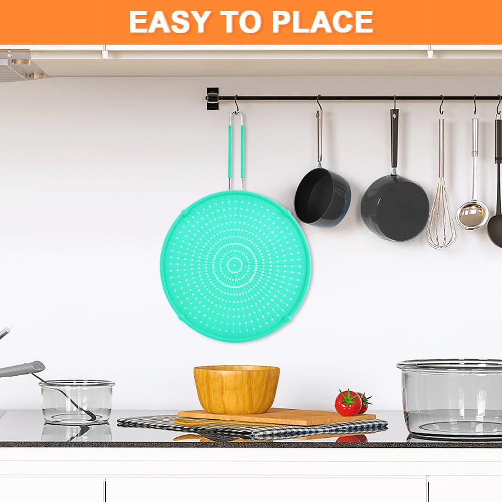 Splatter Screen for Frying Pan, Grease Splatter Guard, Heat-Resistant Splatter Guards for Frying, Silicone Splatter Guard for Everyday Cooking, Dishwasher Safe （16in×12in×0.5in）