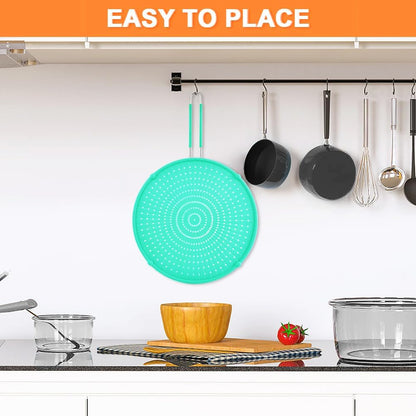 Splatter Screen for Frying Pan, Grease Splatter Guard, Heat-Resistant Splatter Guards for Frying, Silicone Splatter Guard for Everyday Cooking, Dishwasher Safe （16in×12in×0.5in）