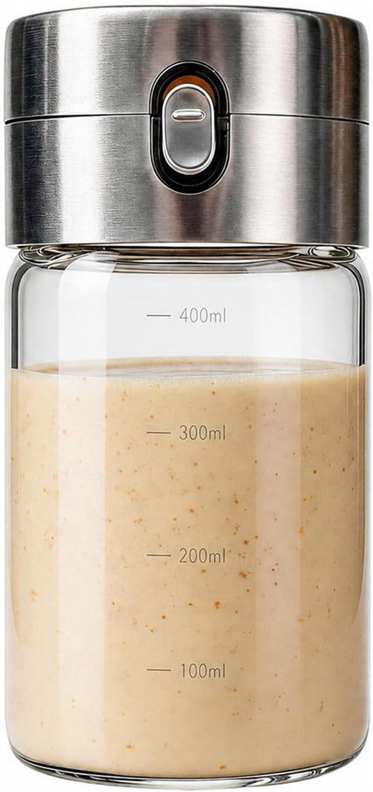Glass Salad Dressing Shaker, Leak Proof Bottle for Homemade Dressings