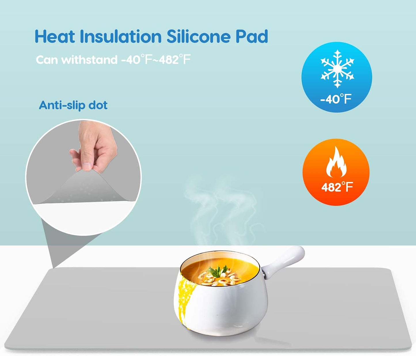 AECHY Extra Large Silicone Mat 78.74”x19.69”x0.08”, Multipurpose Silicone Mat Thick Heat Resistant Mat Shipped Rolled Up Kitchen Counter Mat Nonslip Silicone Mats for Kitchen Counter Translucent
