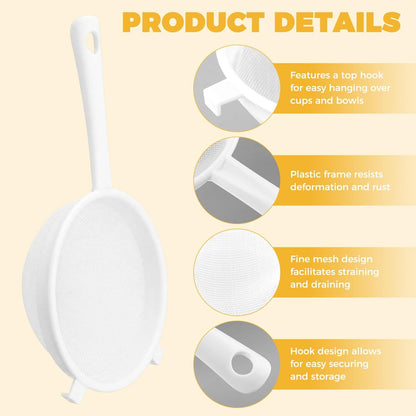 3Pcs Mesh Strainer Set, 3 Sizes Ultra Plastic Fine Colander Filter Spoon