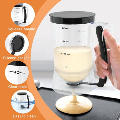 4 Cup Pancake Cupcake Batter Dispense with Measuring Label