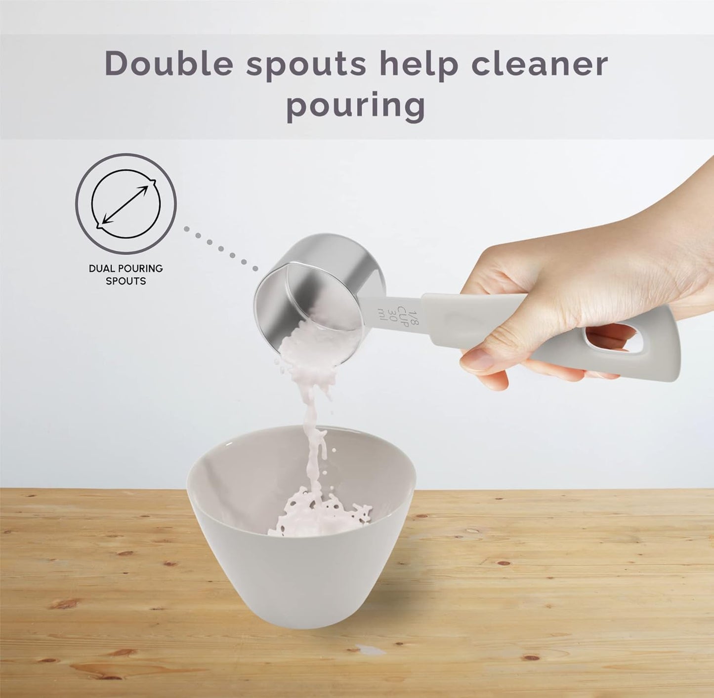 CuttleLab Measuring Cups and Measuring Spoons Set of 14 - Stainless Steel Measuring Cups and Spoons Set, Includes 1/8 Teaspoon Measuring Spoon, 1/8 Cup Measuring Cup, Leveler Dry (14, Country Chic)