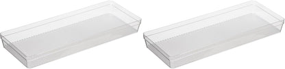 Oggi Clear Drawer Organizer - 3" X 12.5" - Ideal for Organizing Kitchen Drawers, Office, Desk, Silverware, Kitchen Utensils, Cosmetics and Bathrooms