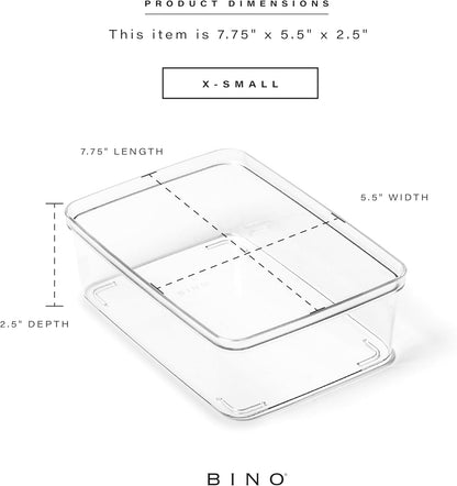 BINO | Plastic Bins, Large - 2 Pack | THE LUCID COLLECTION | Multi-Use| Built-In Handles | BPA-Free | Clear Storage Containers | Fridge Organizer | Pantry & Home Organization