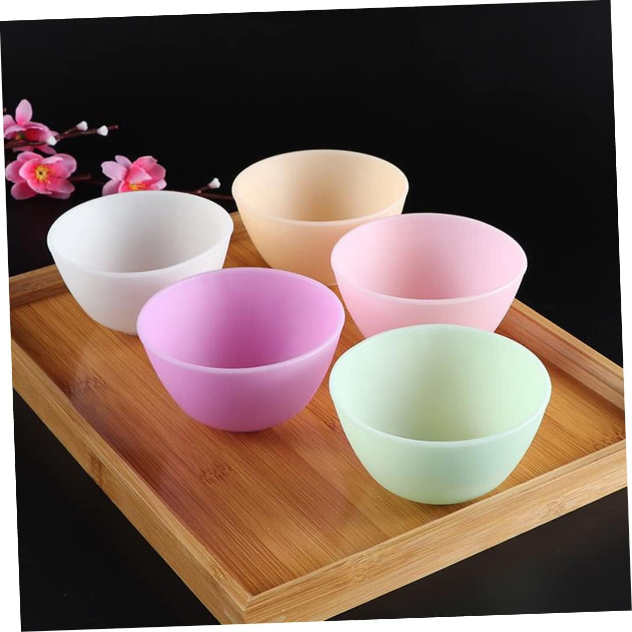 Didiseaon Odorless Anti-drop Silicone Mixing Bowl for Facial Masks Cooking Flexible Microwave Dishwasher Safe for Ingredients Sauces Medium Green