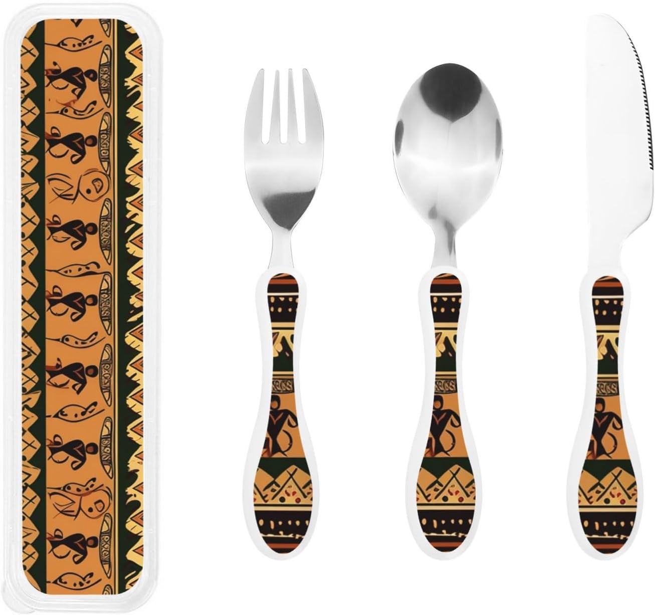 3-Piece Kids Silverware Set With Storage Case, Stainless Steel Reusable Children Safe Knife Spoon Fork Set Candy Children Flatware Set For Kids Lunch Box