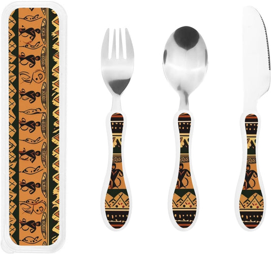 3-Piece Kids Silverware Set With Storage Case, Stainless Steel Reusable Children Safe Knife Spoon Fork Set Candy Children Flatware Set For Kids Lunch Box
