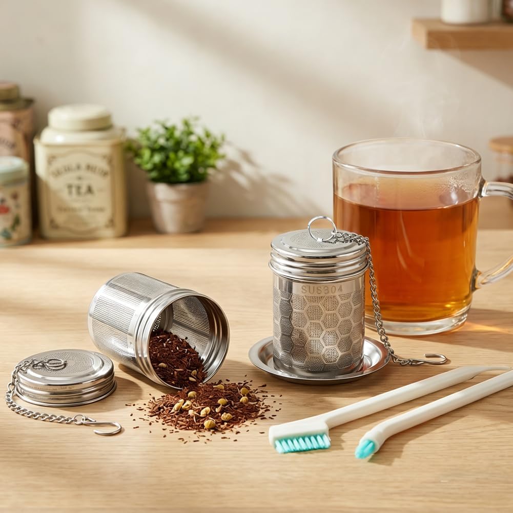 2 Pack Tea Infuser, 304 Stainless Steel Tea Strainer for Loose Leaf Tea