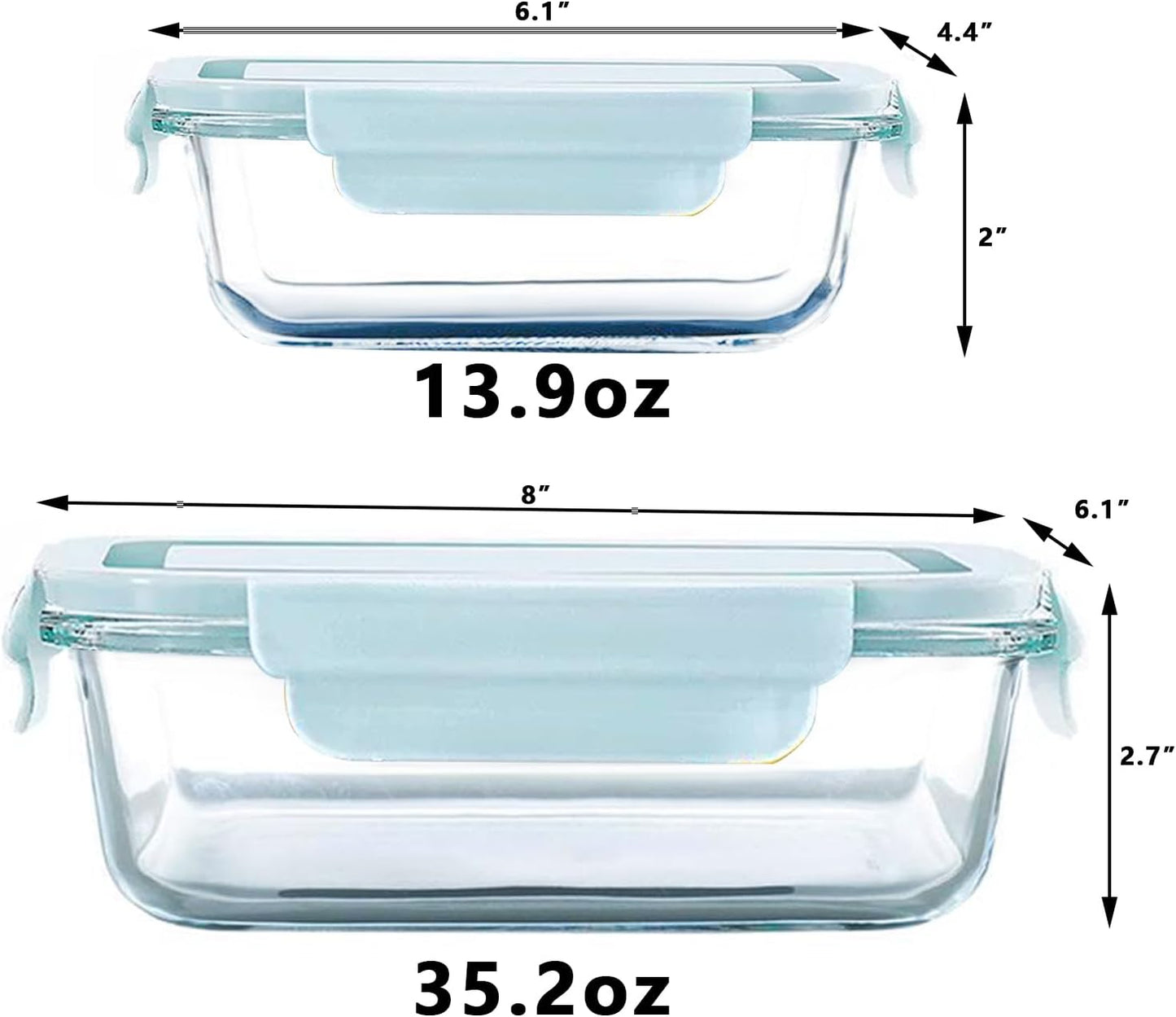 Glass Food Storage Containers with Lids, Airtight Meal Prep Containers, 4 Pack Set with Multiple Sizes (Purple)