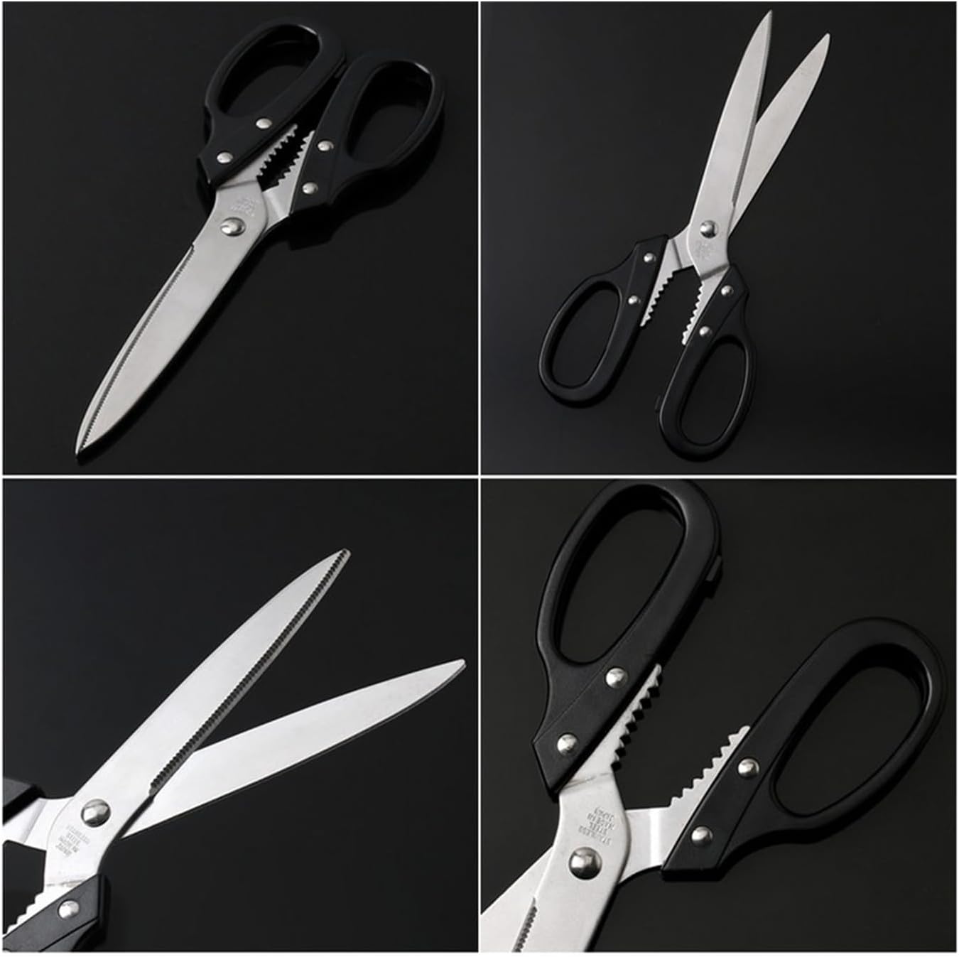 Multipurpose Kitchen Shears Heavy Duty Japan Tanaka Scissors Diamond Cut Stainless Steel 타나카 방산시장 강주은 주방가위 깡스가위 (Red)