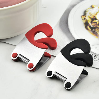 Stainless Steel Pot Clip Scoop Clamp Tong Holder Pot Pan Spoon Holder Spatula Storage Rack Utensils 2 Colors for Kitchen Clip Spoon