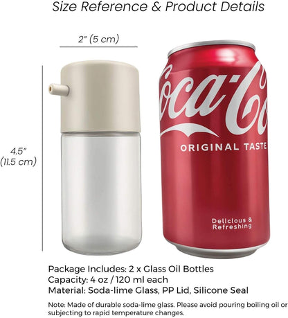 2 Pack Glass Soy Sauce Dispenser