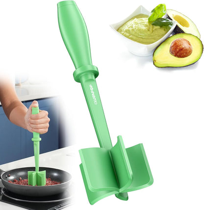Meat Chopper for Hamburger, CLUEAPOP Premium Heat Resistant Masher and Smasher for Ground Beef, Nylon Ground Beef Chopper Tool and Meat Fork, Non Stick