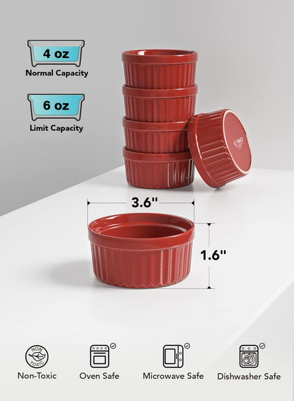 LE TAUCI Sauce Cups 2 OZ, Set of 6, White