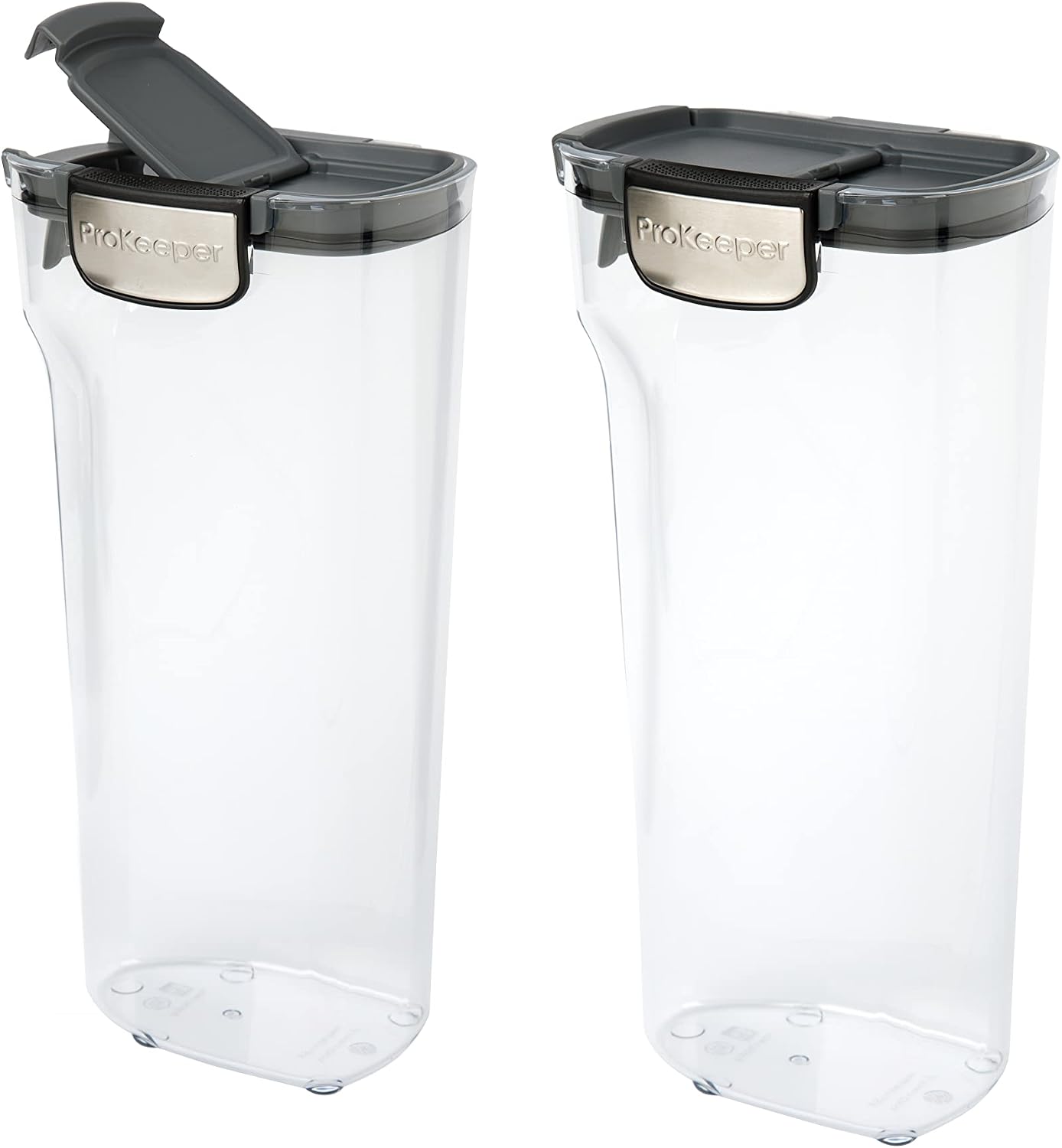 Progressive International ProKeeper+ Clear Plastic Airtight Food Baker's Kitchen Storage Organization Container Canister Set with Magnetic Accessories, 2- Piece Set (Flour 4-Quart)