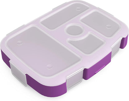 Bentgo® Kids Tray with Transparent Cover - Reusable, BPA-Free, 5-Compartment Meal Prep Container with Built-In Portion Control for Healthy, At-Home Meals & On-the-Go Lunches (Coral)