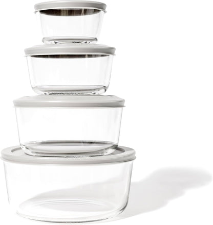 6-Piece Glass Food Storage Containers Set (3 Containers + 3 BPA-Free Lids) | 2-Cup, Leakproof | Microwave, Freezer, Oven & Dishwasher Safe | Ideal for Meal Prep & Pantry Organization, Pistachio