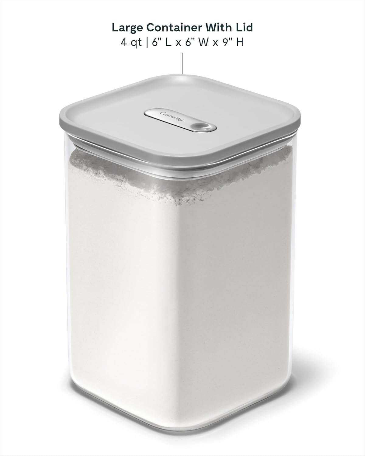 Caraway 4qt Glass Airtight Food Storage Container with Lid – Non-Toxic, BPA-Free Kitchen Storage Container – Stackable, Space-Saving Airtight Container for Dry Goods and More - Mist