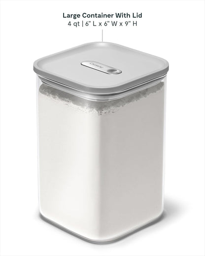 Caraway 4qt Glass Airtight Food Storage Container with Lid – Non-Toxic, BPA-Free Kitchen Storage Container – Stackable, Space-Saving Airtight Container for Dry Goods and More - Mist