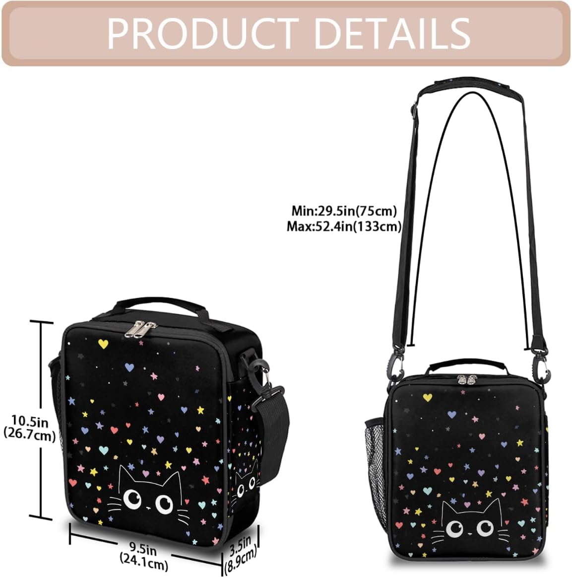 cfpolar Skull Skateboard Lunch Box for Boys Girls, Insulated Lunch Bags for Kids Reusable Mini Cooler Lunch Tote Lunchbox Thermal Meal Tote Kit with Shoulder Strap for Work School Picnic