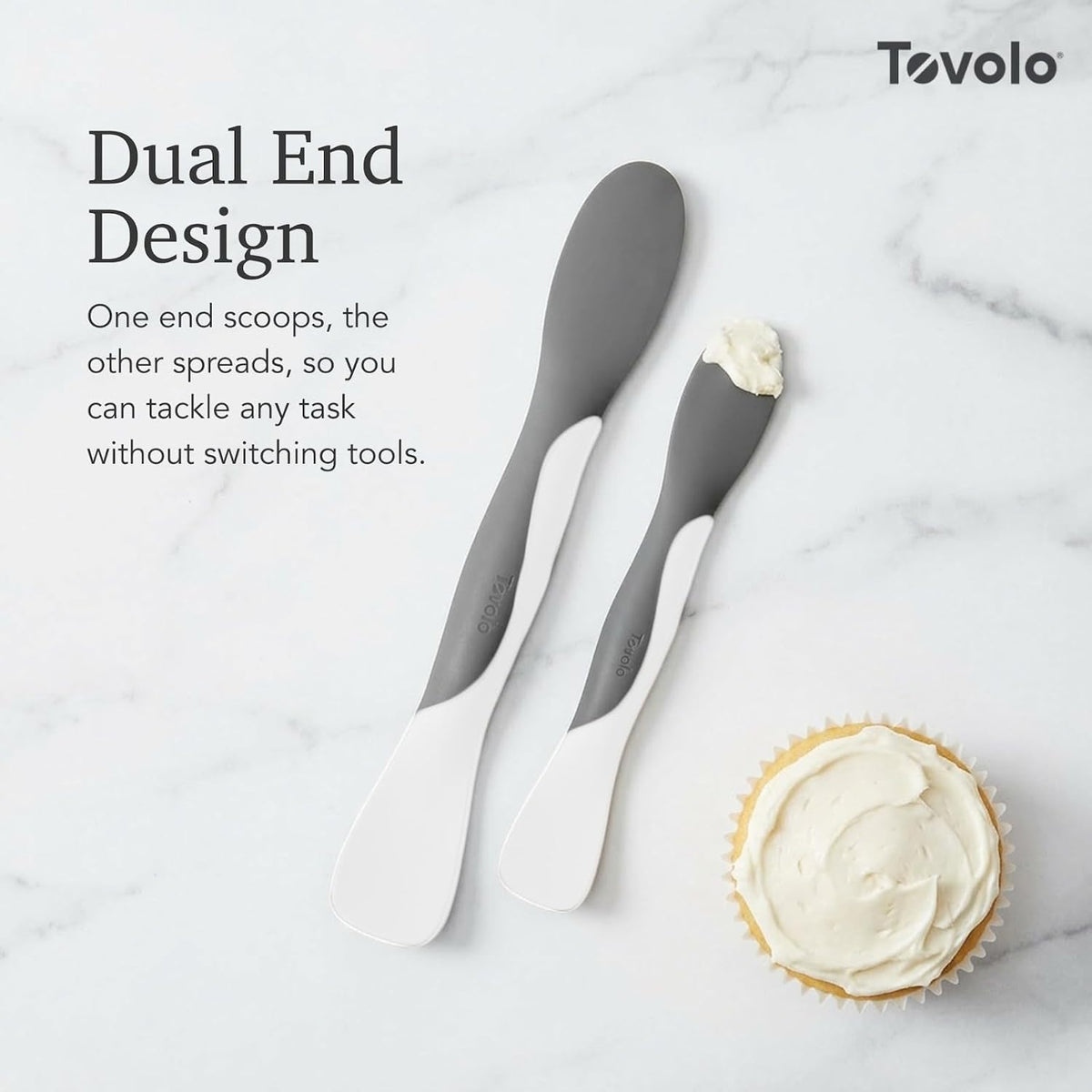 Tovolo Mini Scoop & Spread Tool for Kitchen Meal Prep Small Sandwich Spreader Spatula for Peanut Butter Jelly, Silicone BPA Free Dishwasher Safe Scooper Spreader, Aqua Seafoam Green